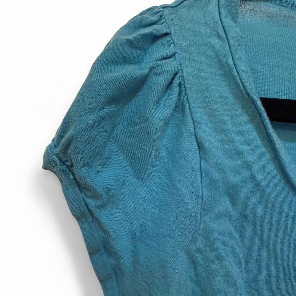 Anthropologie Women's Unique Deletta Blue Scoop Neck Bohemian T-shirt Top - Picture 5 of 6